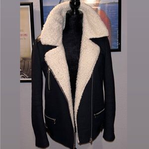 Topshop - Collar Wool-style Coat - Women Size 4